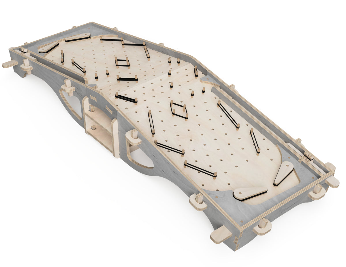 2 Player Extension for Simple Pinball Table DXF files DXF file rendered from angled view for CNC cutting