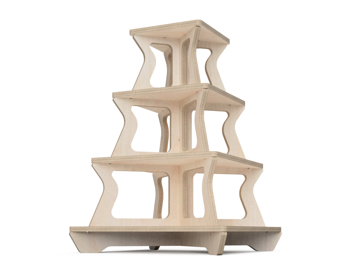 4-Level Cupcake Stand CNC DXF file design overview