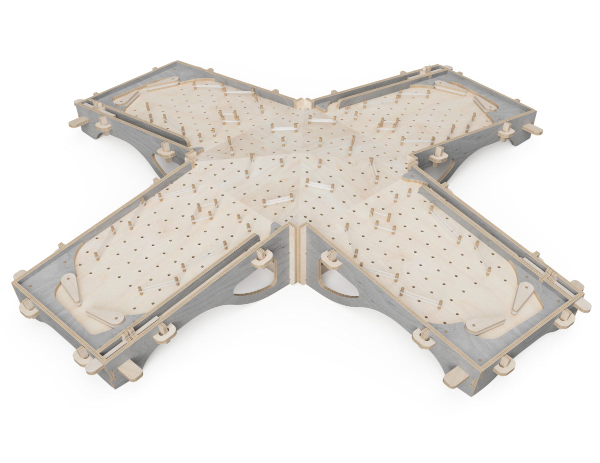 4 Player Extension for Simple Pinball Table DXF files CNC DXF file design overview