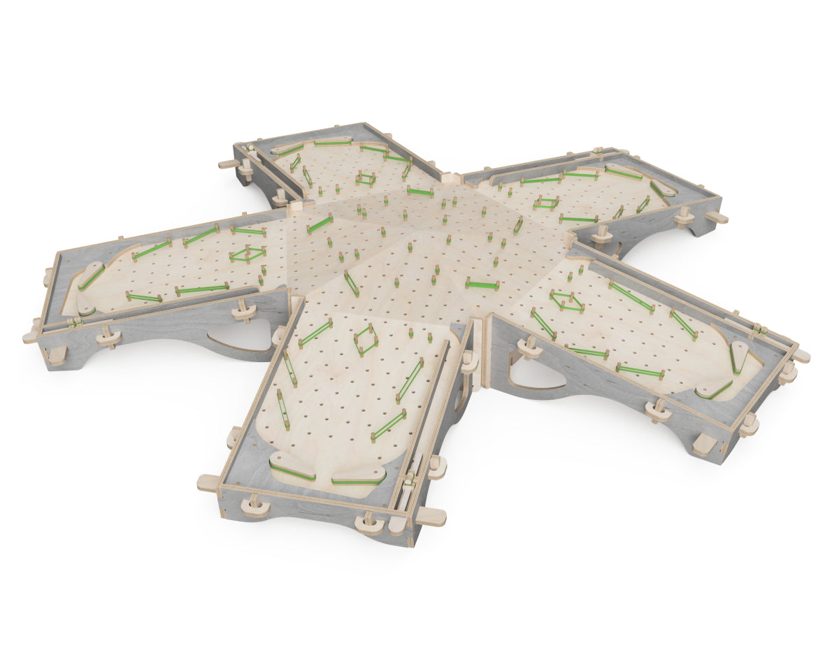 5 Player Extension for Simple Pinball Table DXF files DXF file rendered from angled view for CNC cutting