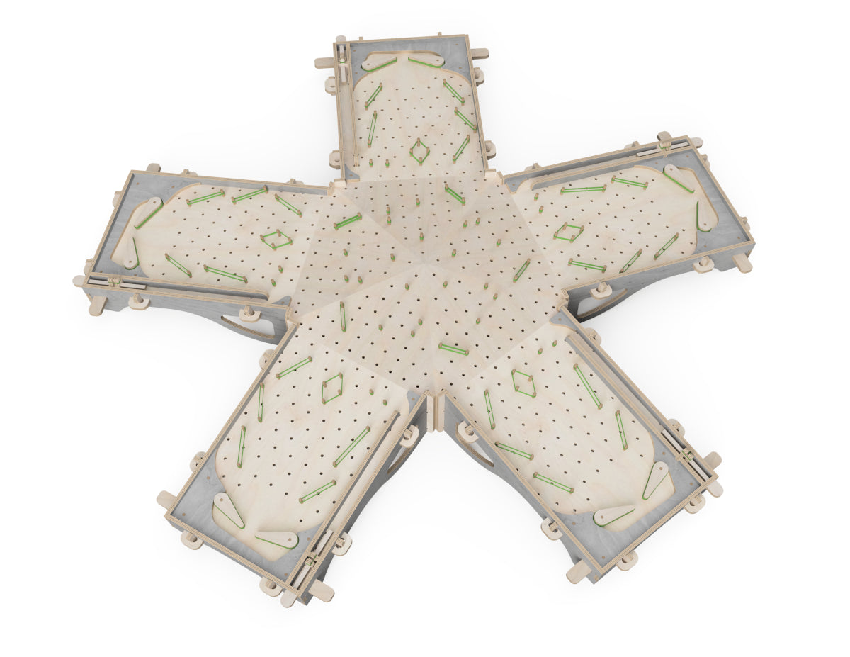 5 Player Extension for Simple Pinball Table DXF files CNC DXF file design overview