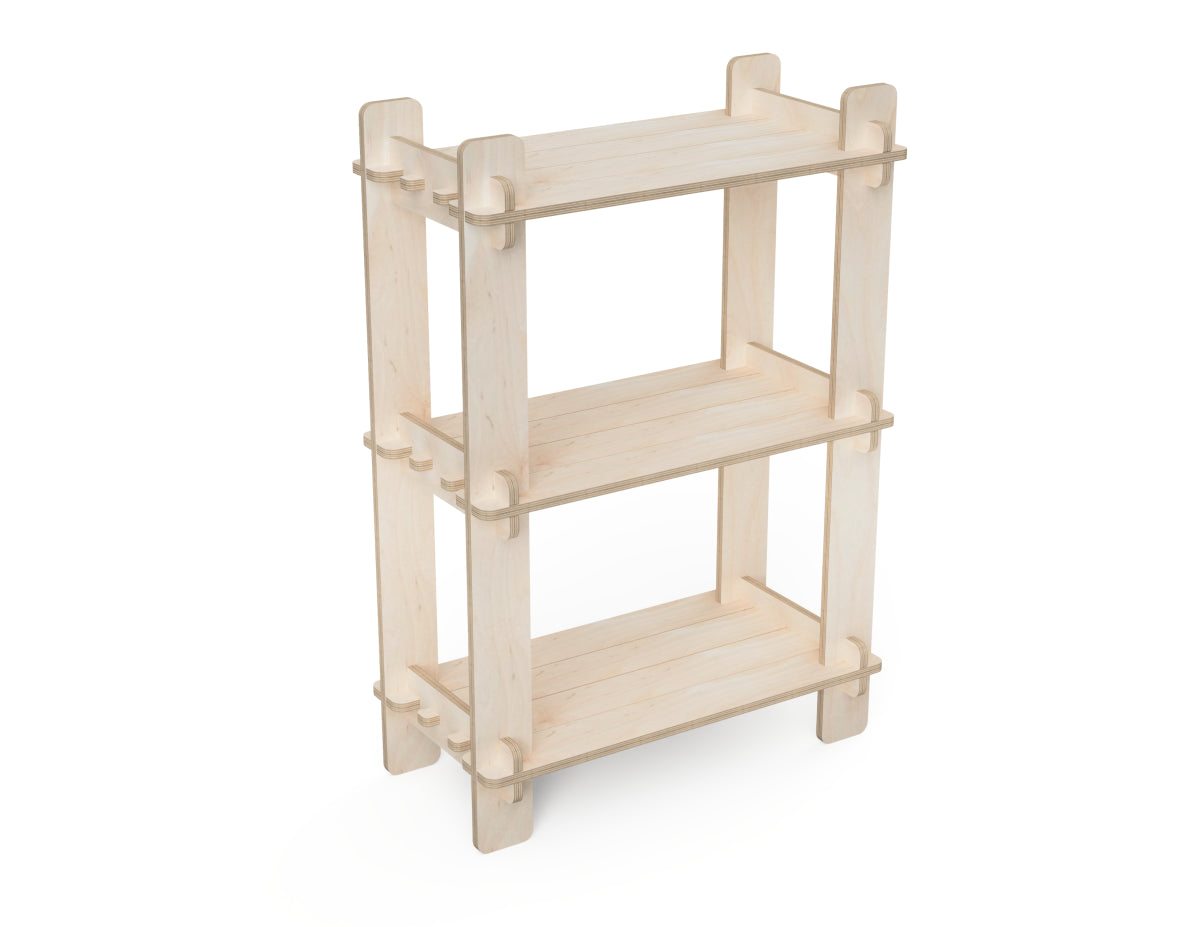 Flat-pack storage shelf design for CNC routers using DXF plans