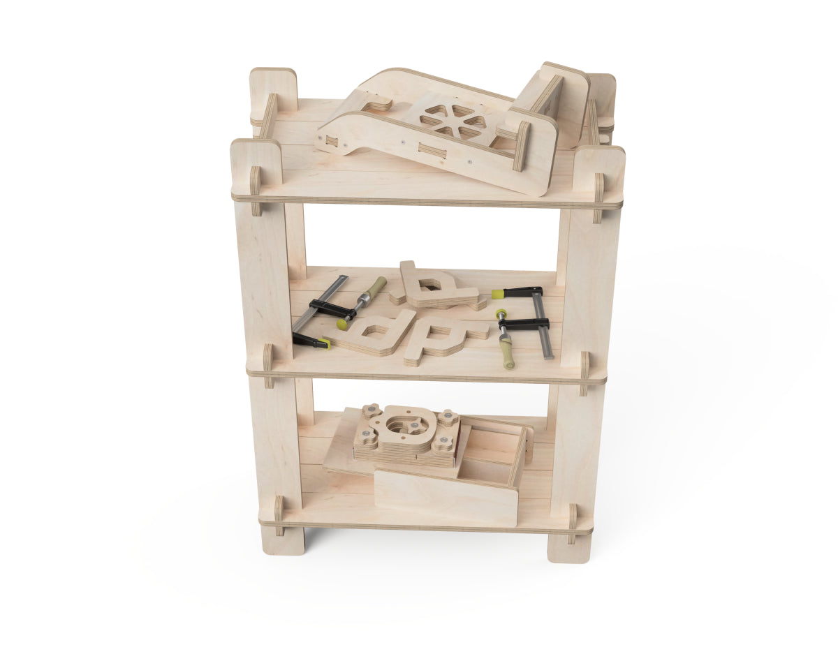 Kumo Shelf CNC plans – minimalistic storage shelf for home or workshop