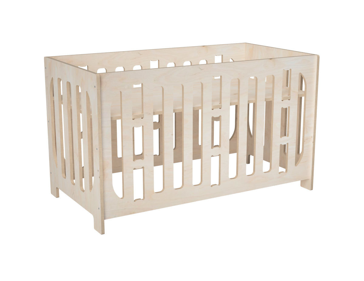 Adjustable Baby Crib DXF file CNC-ready design showing joints and assembly features