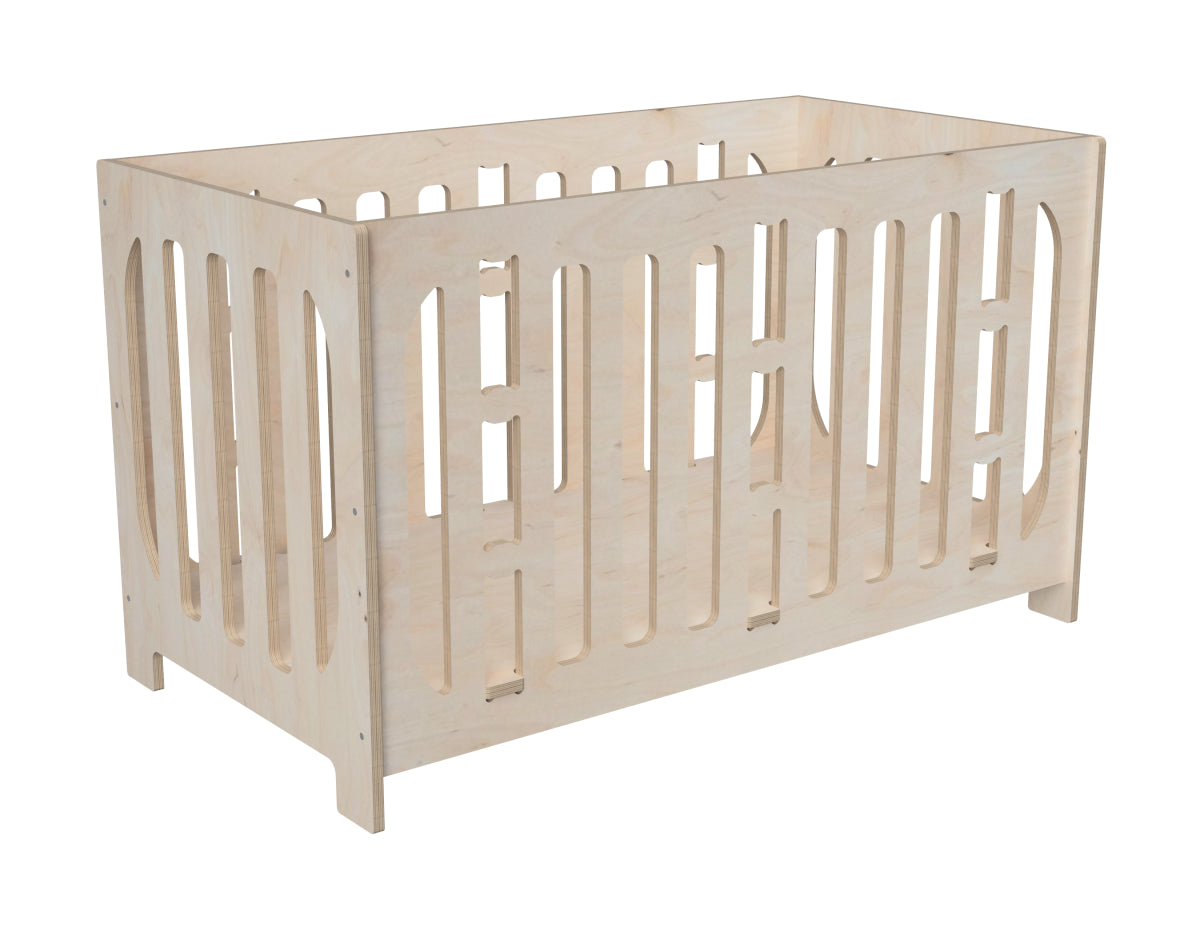 Rendered view of adjustable baby crib dxf file layout from DXF file