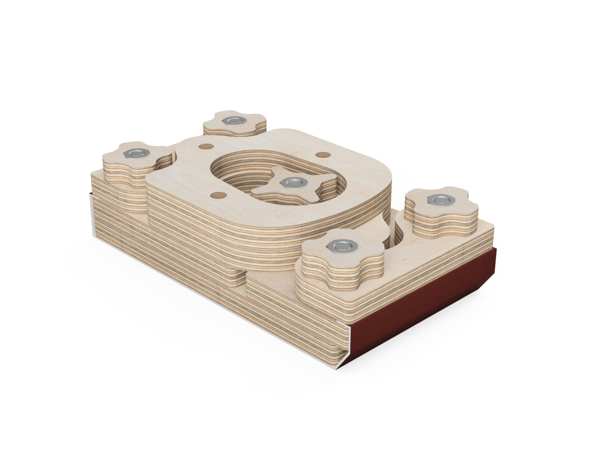 Adjustable Sanding Block DXF file rendered from angled view for CNC cutting