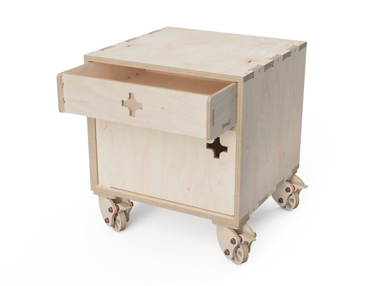 Band Saw Cabinet DXF file rendered from angled view for CNC cutting