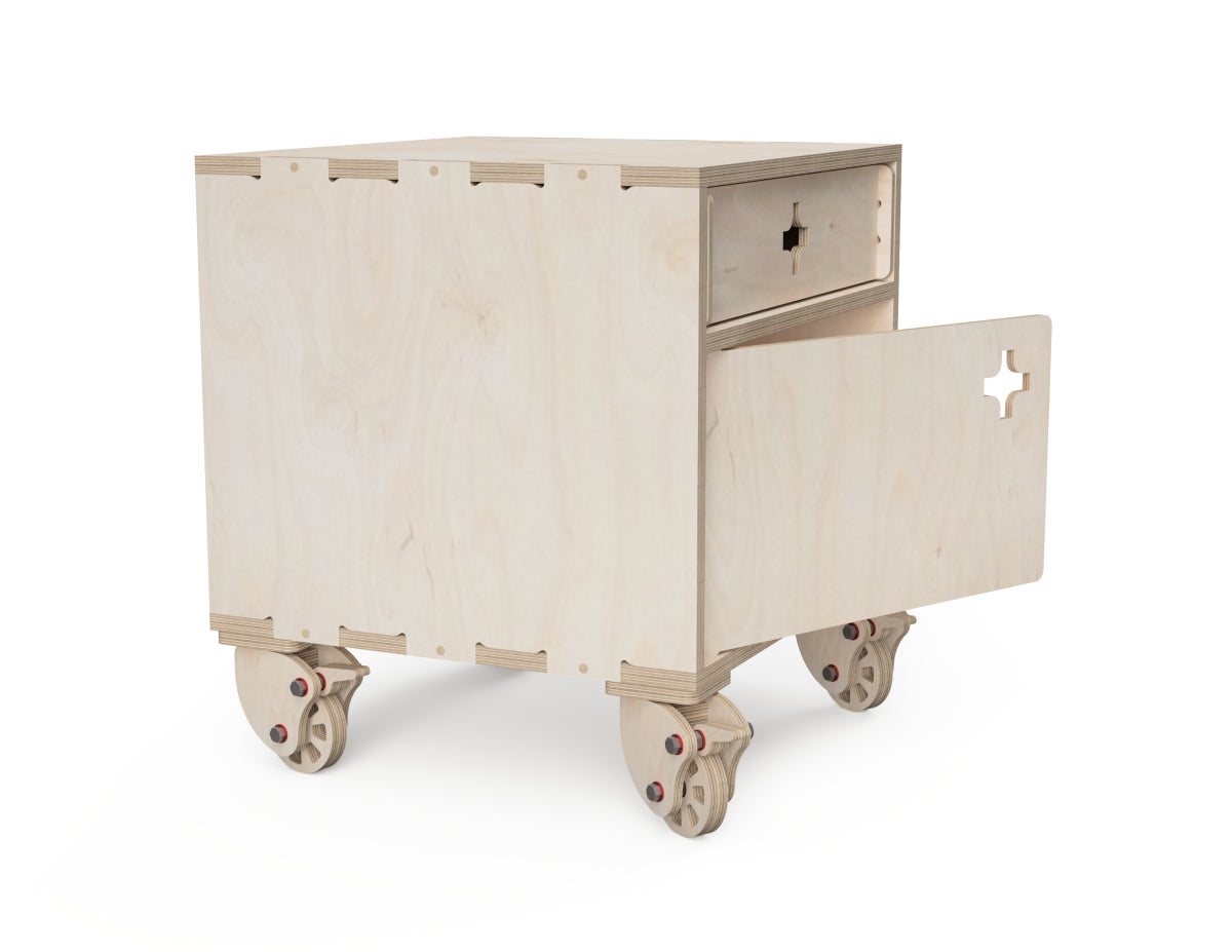 Rendered view of band saw cabinet layout from DXF file