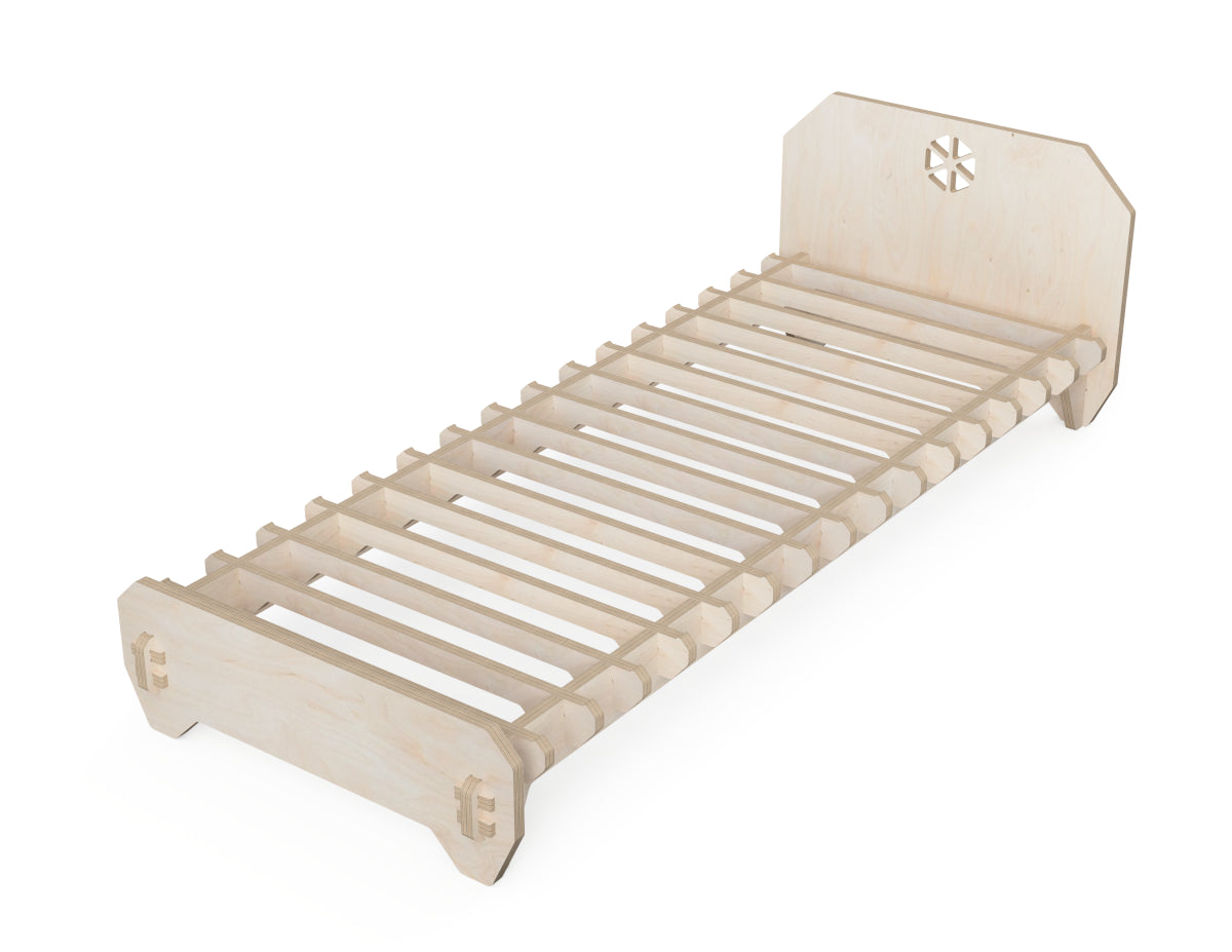 Bed (one person) DXF file DXF file rendered from angled view for CNC cutting