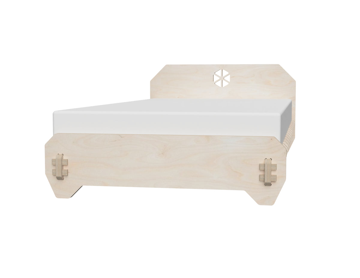 Rendered view of bed (one person) dxf file layout from DXF file