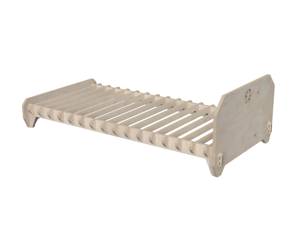 Bed (one person) DXF file CNC-ready design showing joints and assembly features
