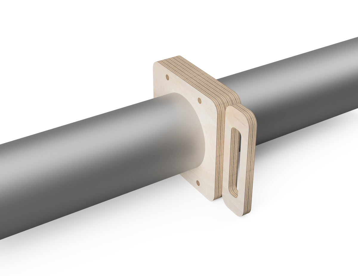 Blast Gates DXF file rendered from angled view for CNC cutting