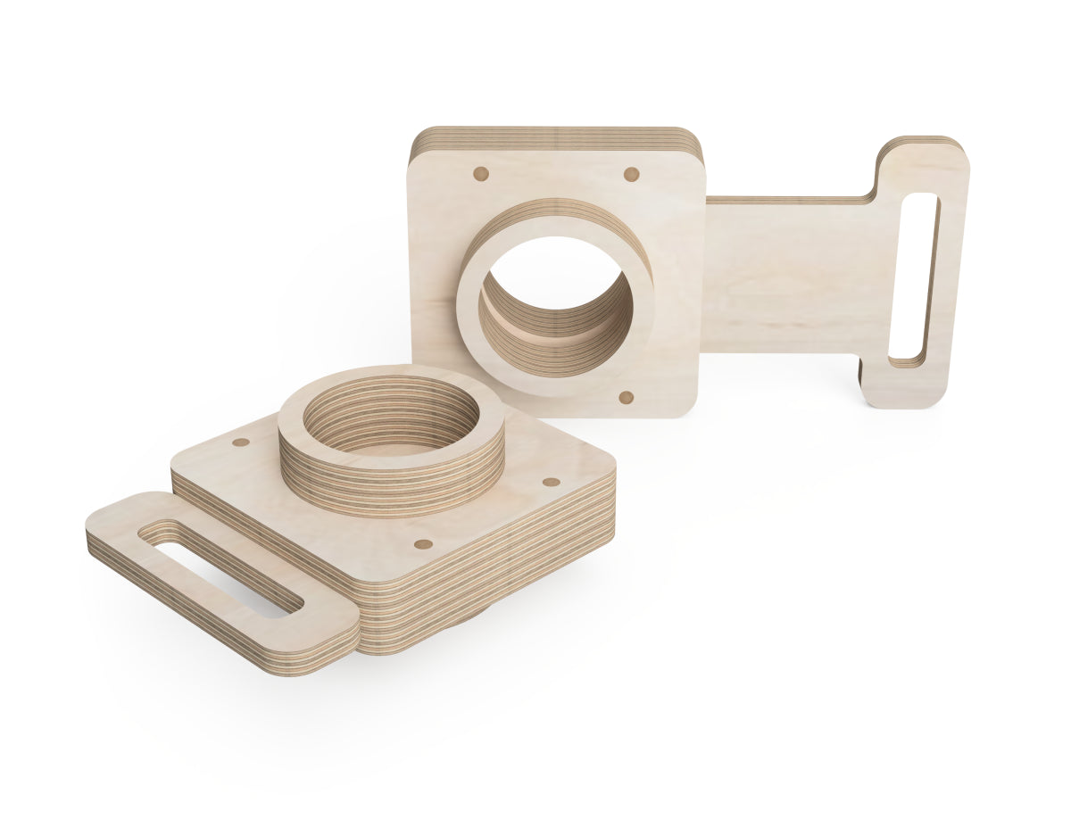 Blast Gates DXF file rendered from angled view for CNC cutting