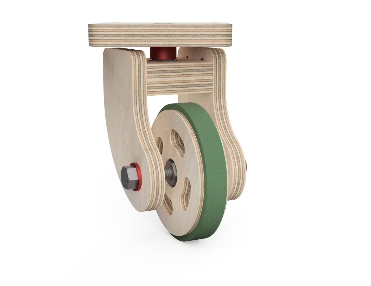 Caster Wheel Update - DXF files CNC-ready design showing joints and assembly features