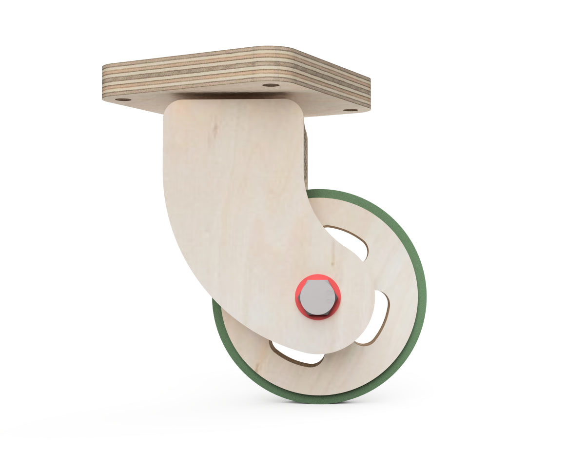 Caster Wheel Update - DXF files DXF file rendered from angled view for CNC cutting