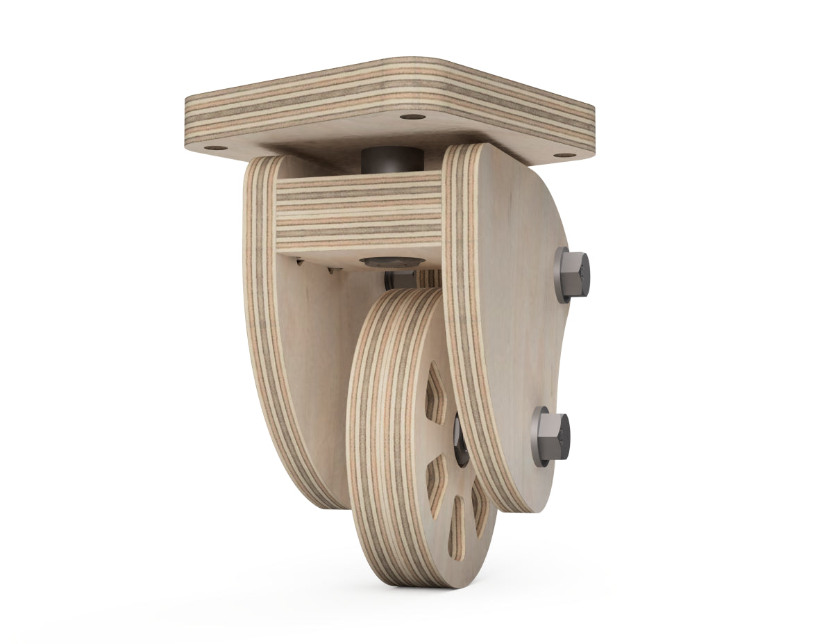 Rendered view of casters with brakes dxf files layout from DXF file