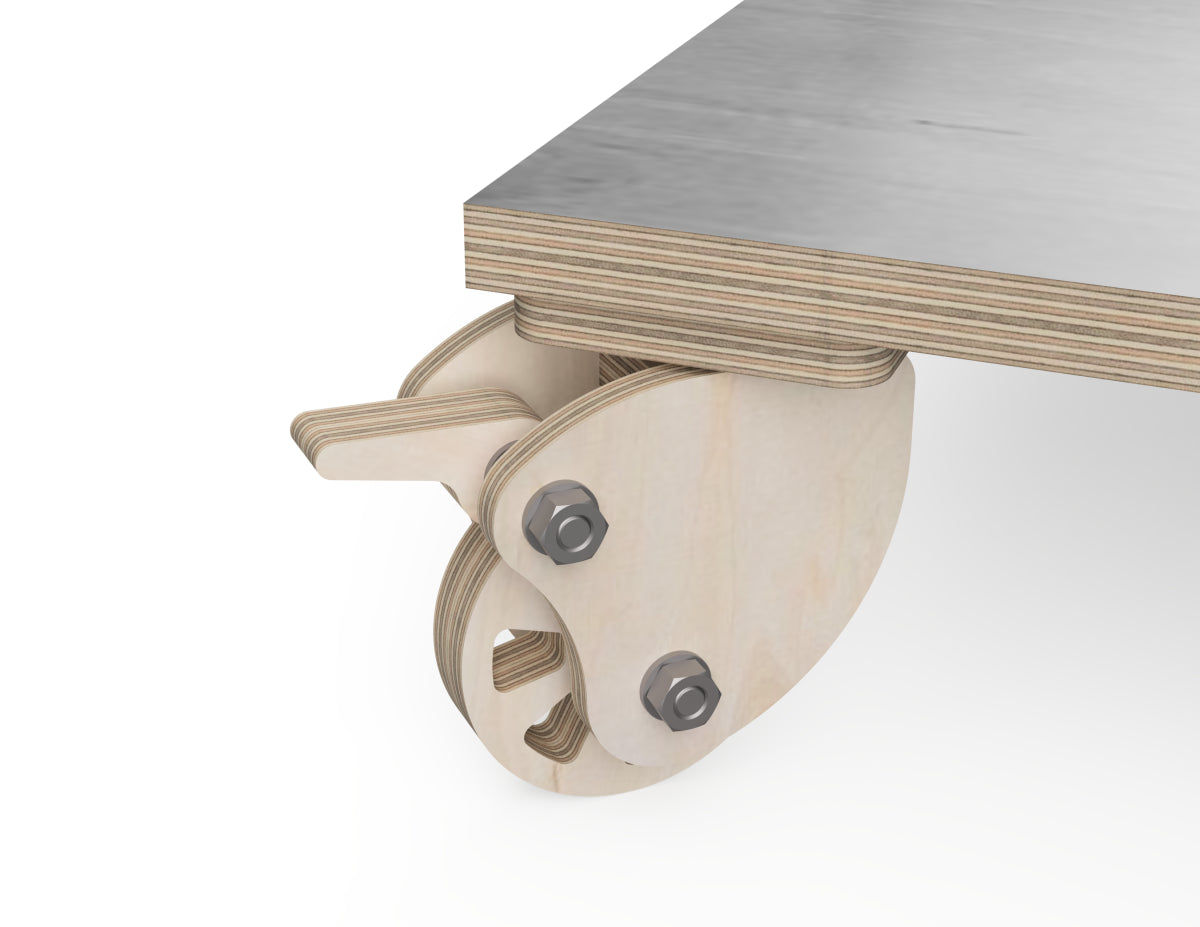 Casters With Brakes DXF files CNC-ready design showing joints and assembly features