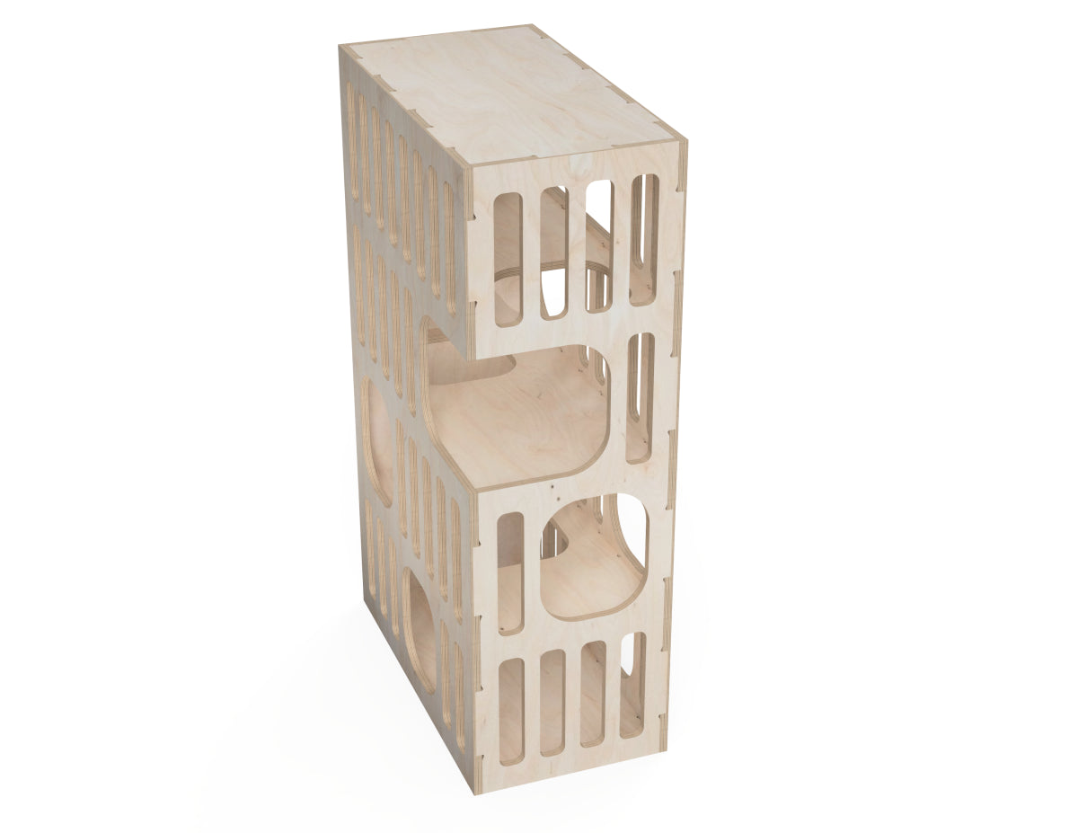 Detailed DXF drawing of cat tower for CNC router