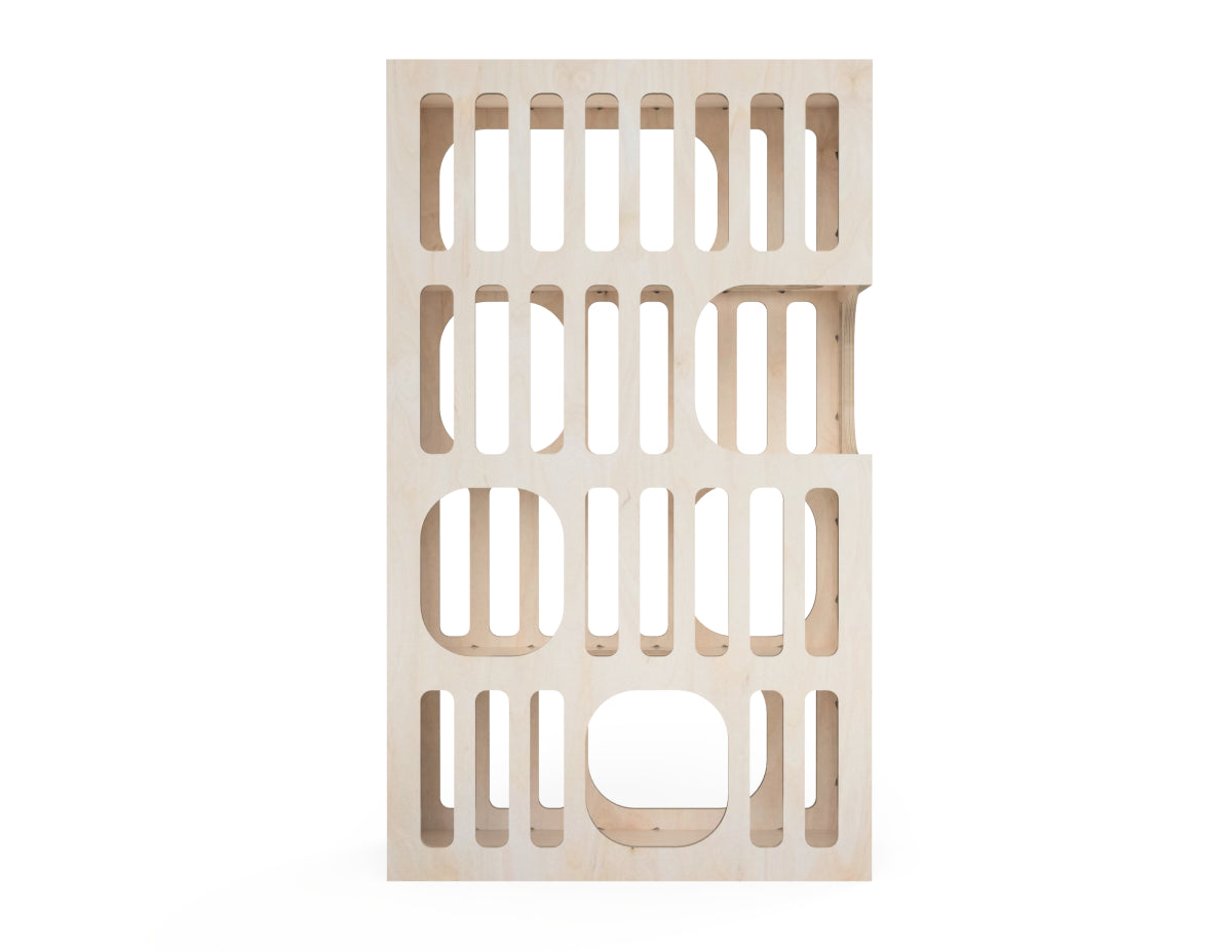 Cat Tower DXF file rendered from angled view for CNC cutting