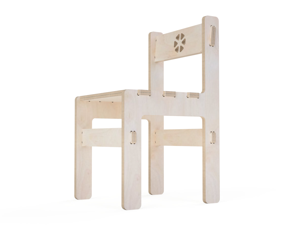 Children's Chair DXF file DXF file rendered from angled view for CNC cutting