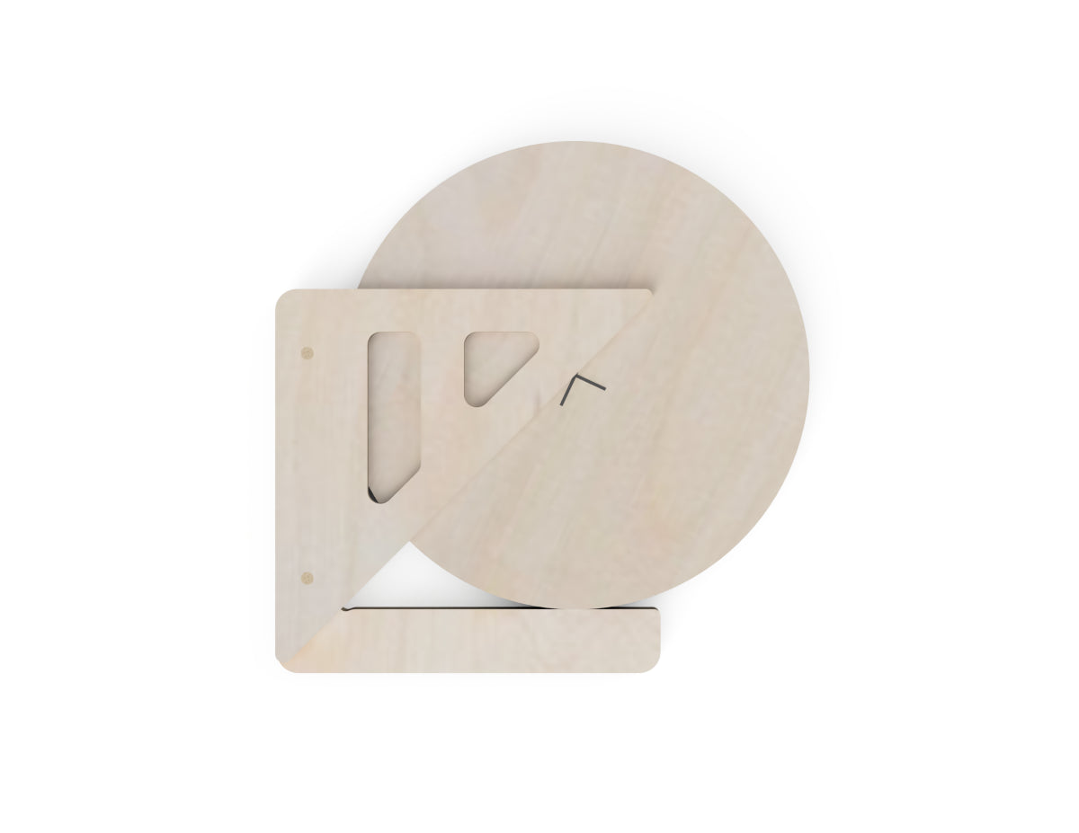 Rendered view of circle center finder jig - layout from DXF file