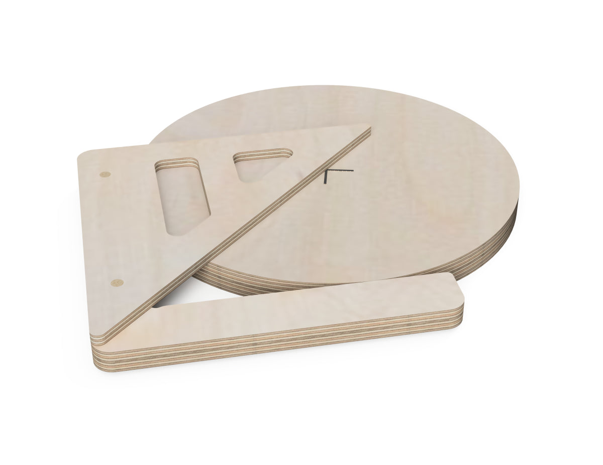Circle Center Finder Jig - CNC-ready design showing joints and assembly features