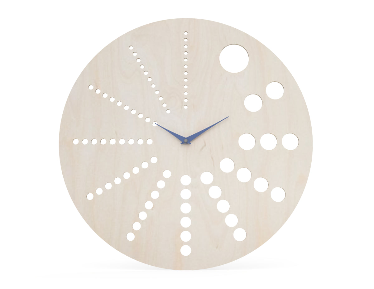 Clock Face "Bubbles" DXF file rendered from angled view for CNC cutting