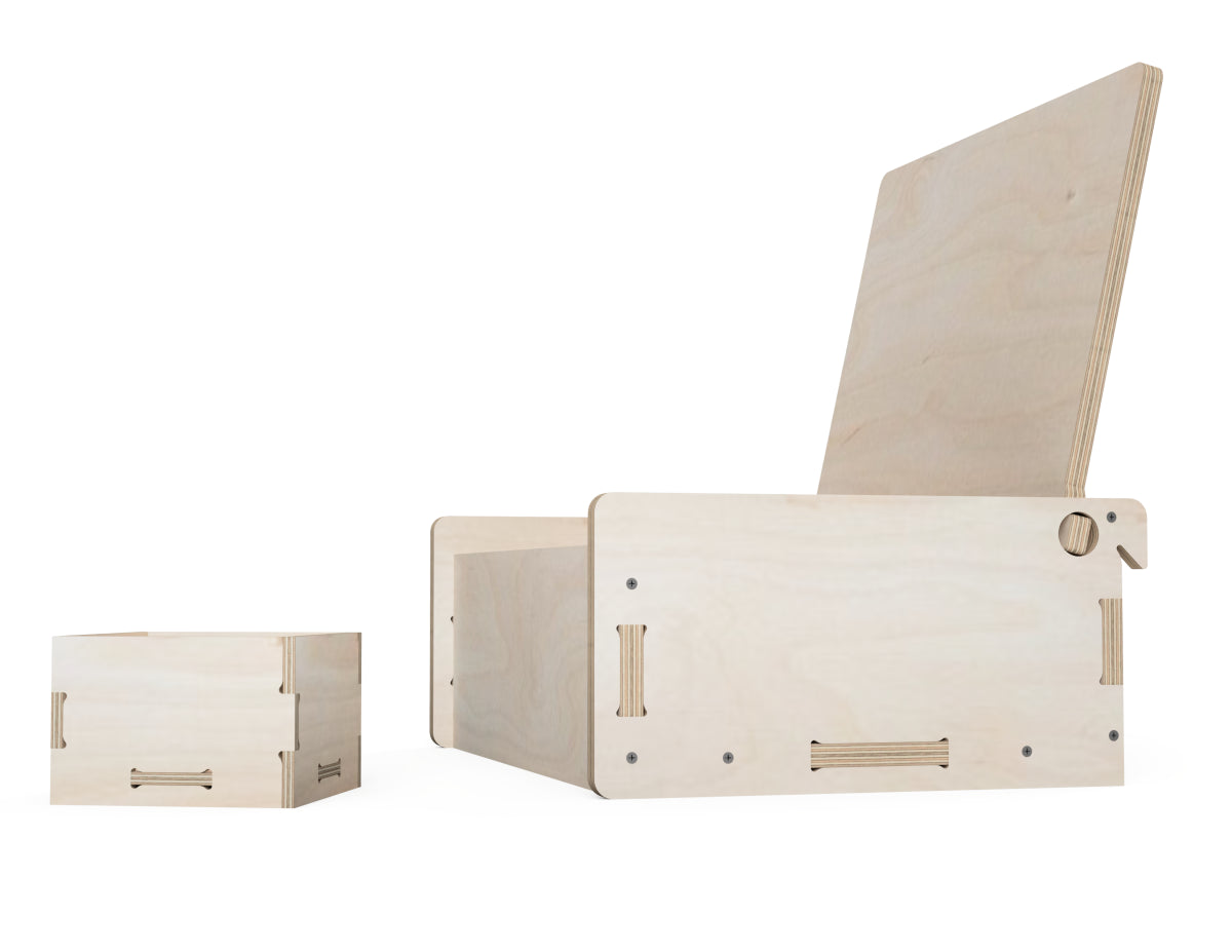 Detailed DXF drawing of closed lid box - french cleat attachment - for CNC router