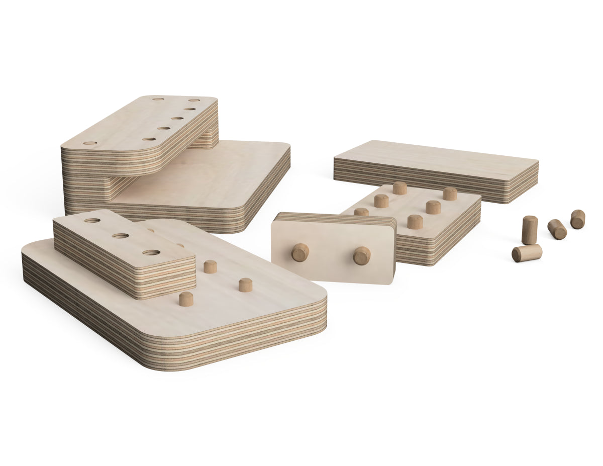 Rendered view of construction block toy - layout from Free DXF file