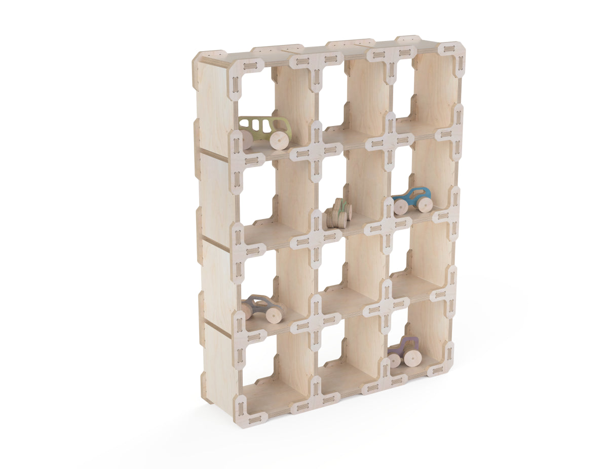 Rendered view of cube shelf (honeycomb) dxf file layout from DXF file