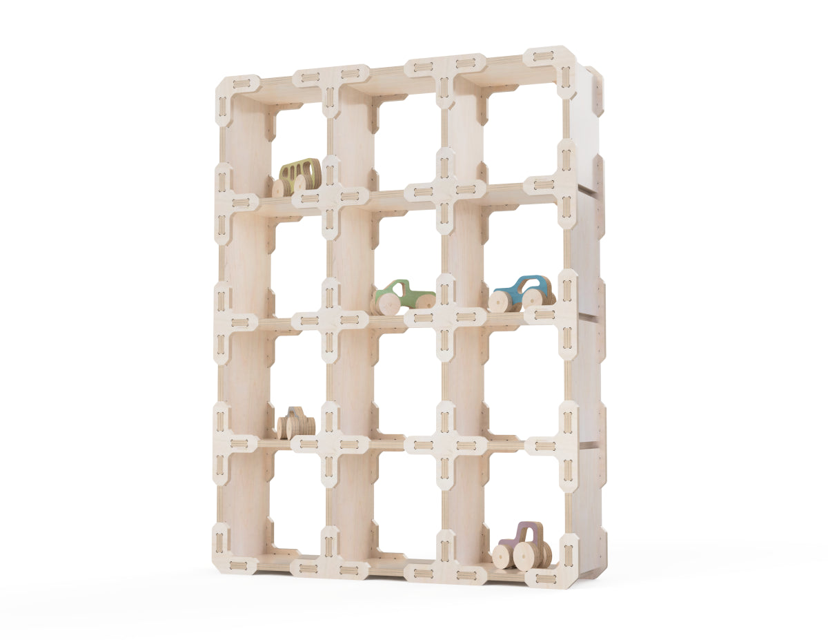 Cube shelf (Honeycomb) DXF file DXF file rendered from angled view for CNC cutting