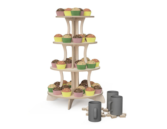 Cupcake Stand DXF file CNC DXF file design overview