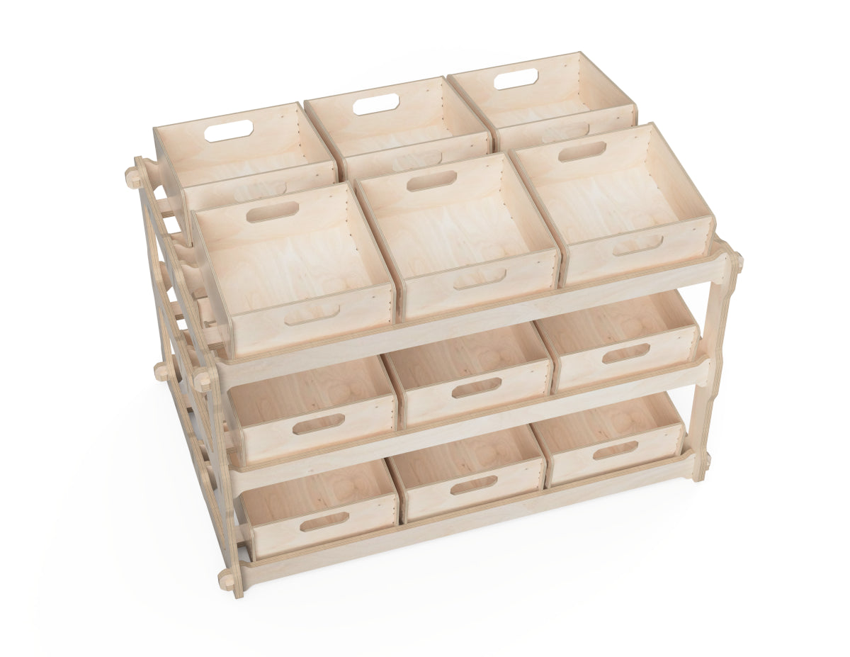 Double Box Shelf DXF file CNC-ready design showing joints and assembly features