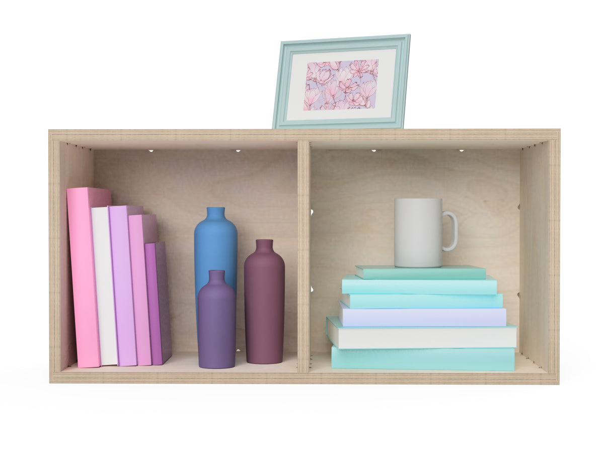 Double Cube - Wall Shelf DXF file rendered from angled view for CNC cutting