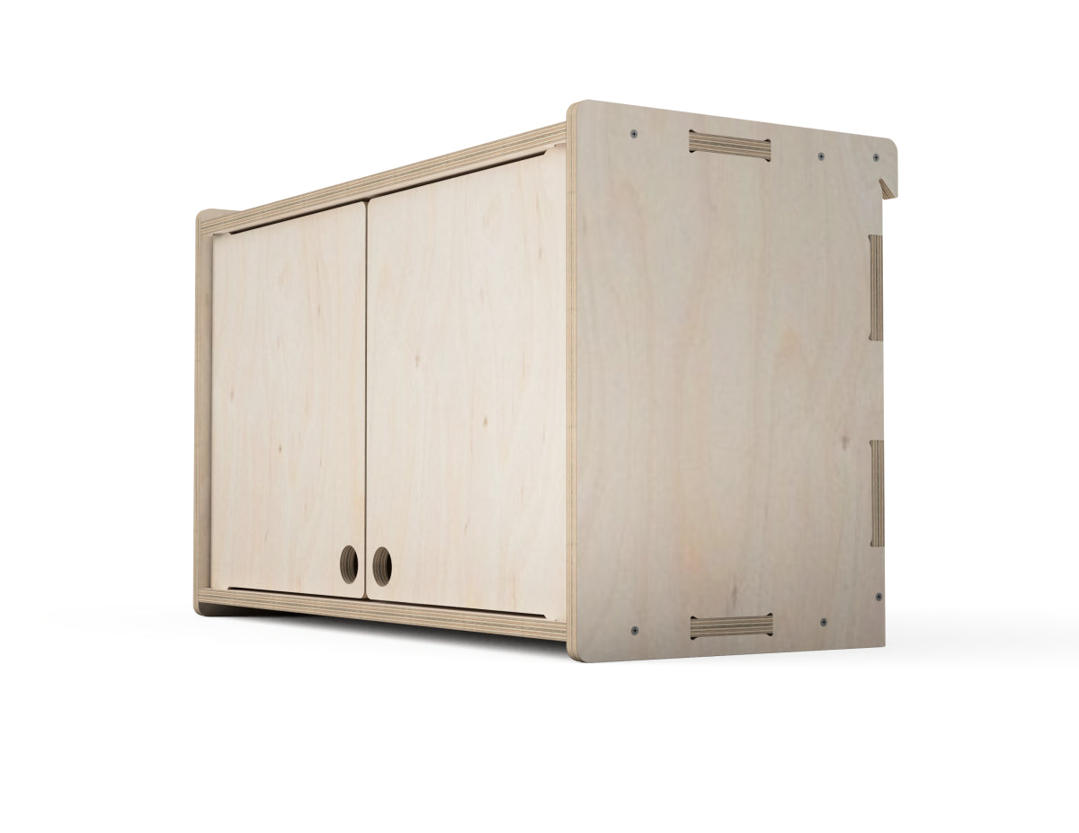 Double Door Cabinet - French Cleat Attachment - CNC-ready design showing joints and assembly features