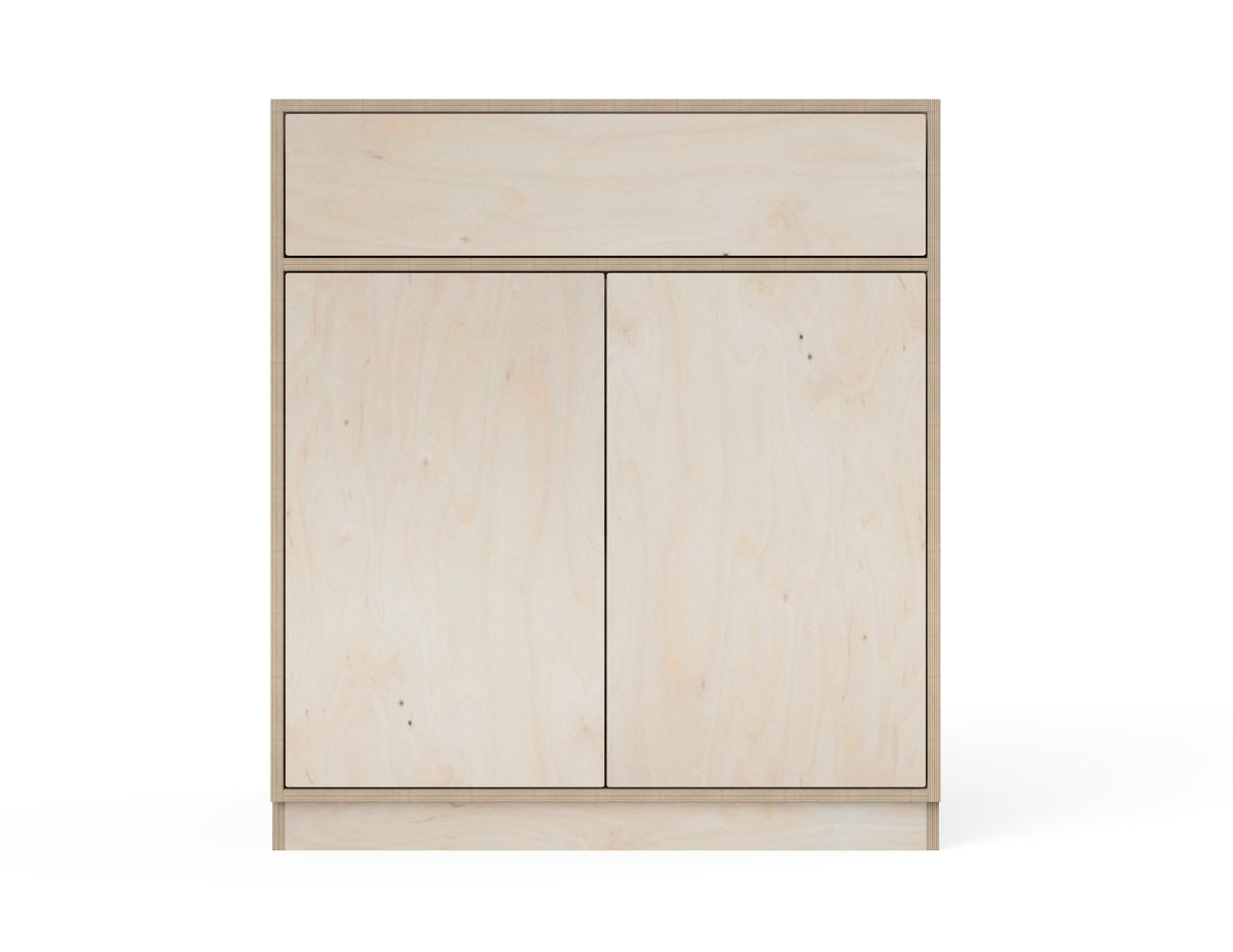 Double Kitchen Cabinet With One Drawer (Inset Door Cabinets) DXF file rendered from angled view for CNC cutting