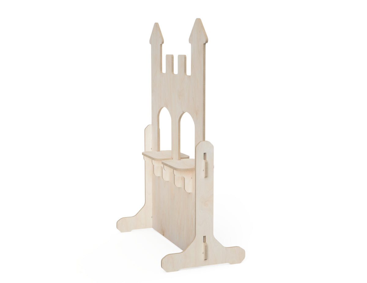 Detailed DXF drawing of double window roleplay castle dxf file for CNC router