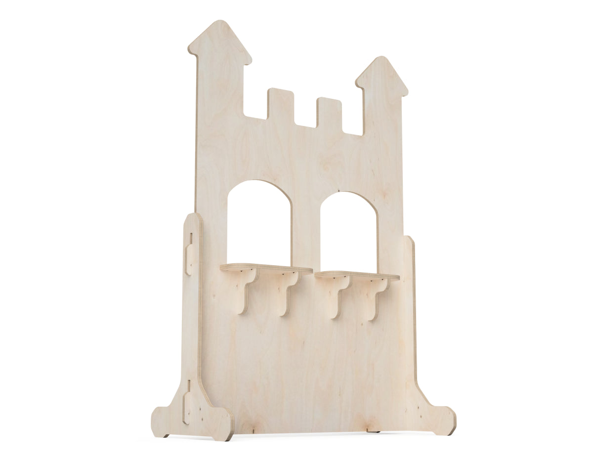 Double Window Roleplay Castle DXF file CNC-ready design showing joints and assembly features