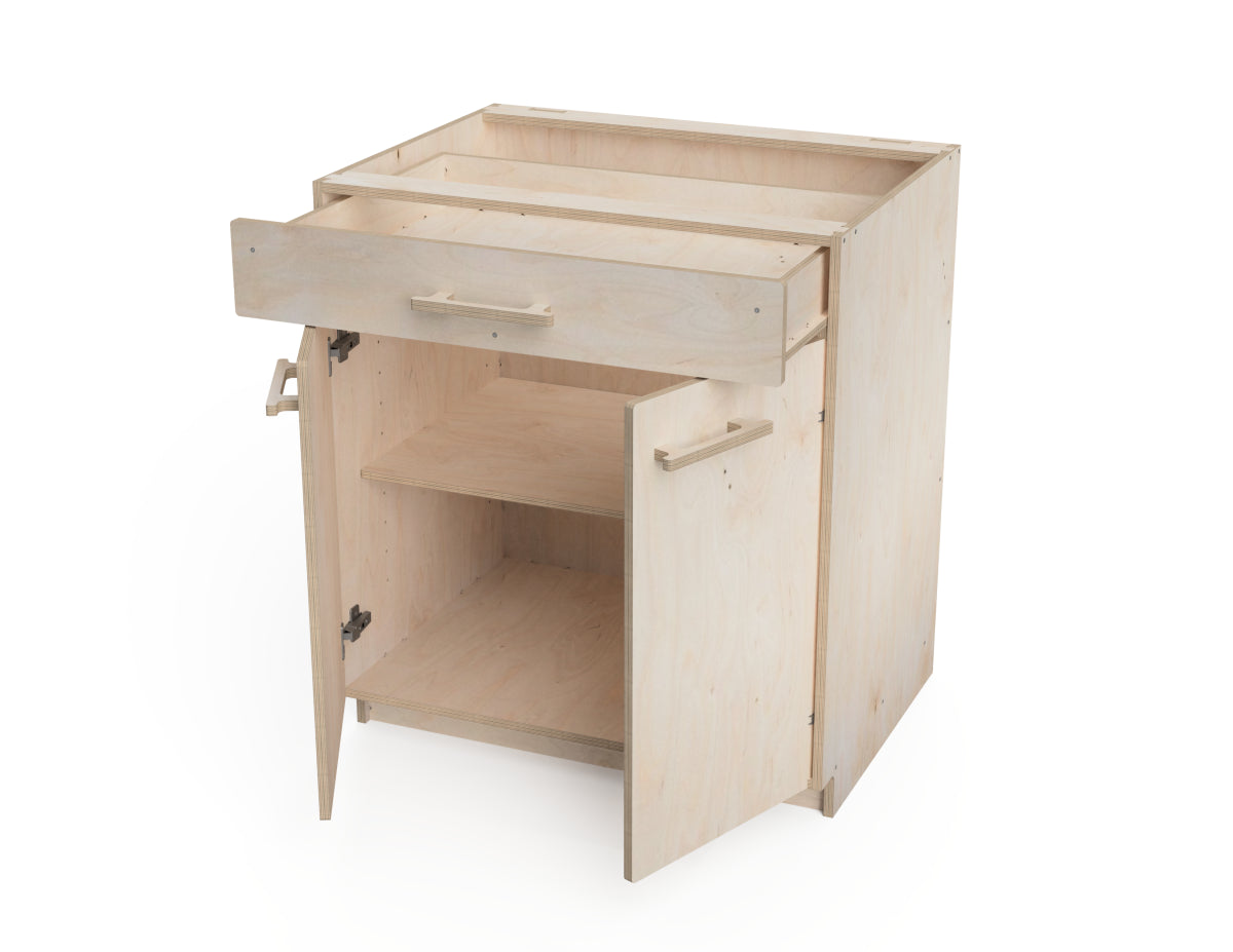CNC project design for plywood double workshop cabinet with drawer – DXF file for CNC router users