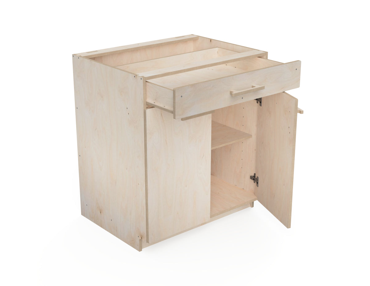 Double cabinet with drawer for garage or workshop – CNC-friendly DXF file for makers and woodworkers