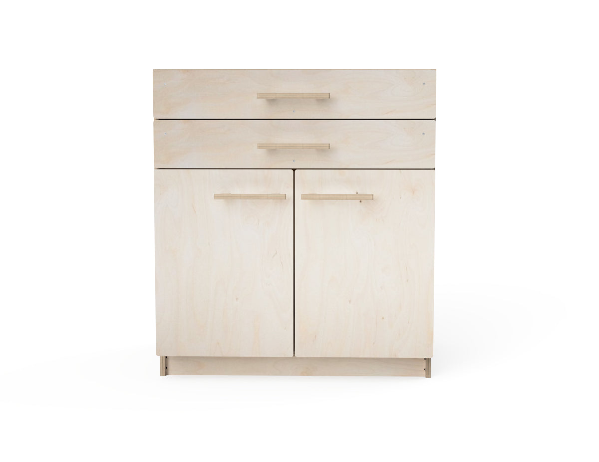 CNC plywood workshop cabinet with dual drawers – perfect project for organizing tools, shown assembled from DXF cut files