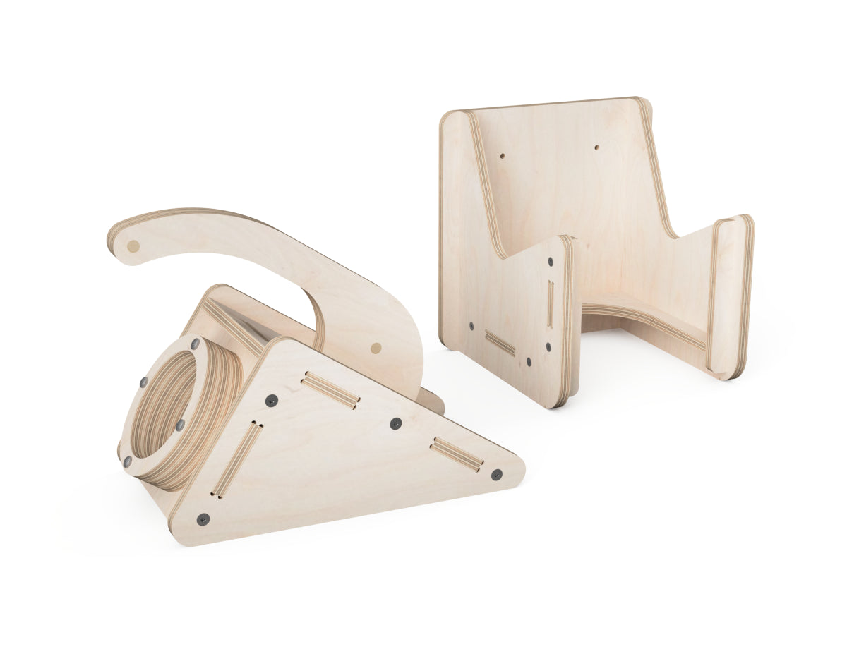 DIY CNC project – dust hose handle and wall mount made from plywood.