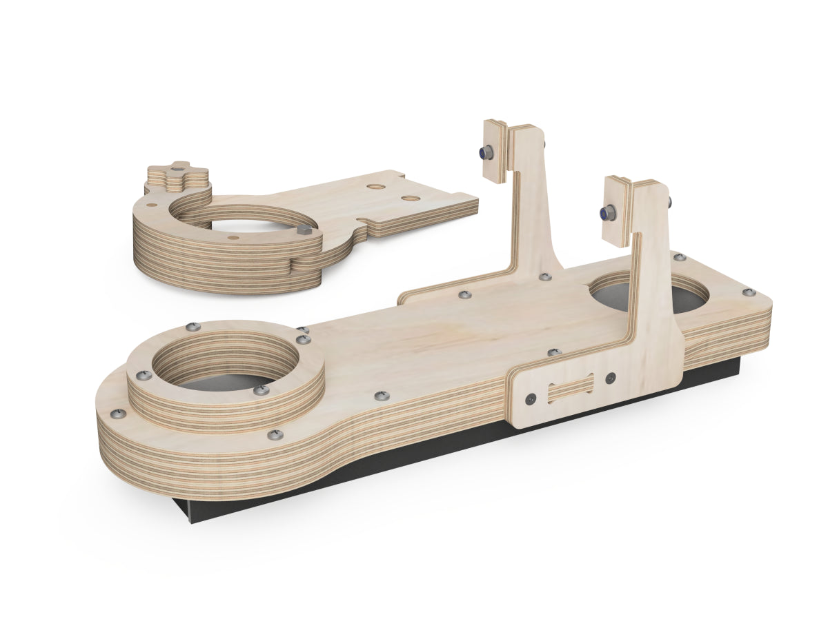 Dust Shoe - CNC-ready design showing joints and assembly features