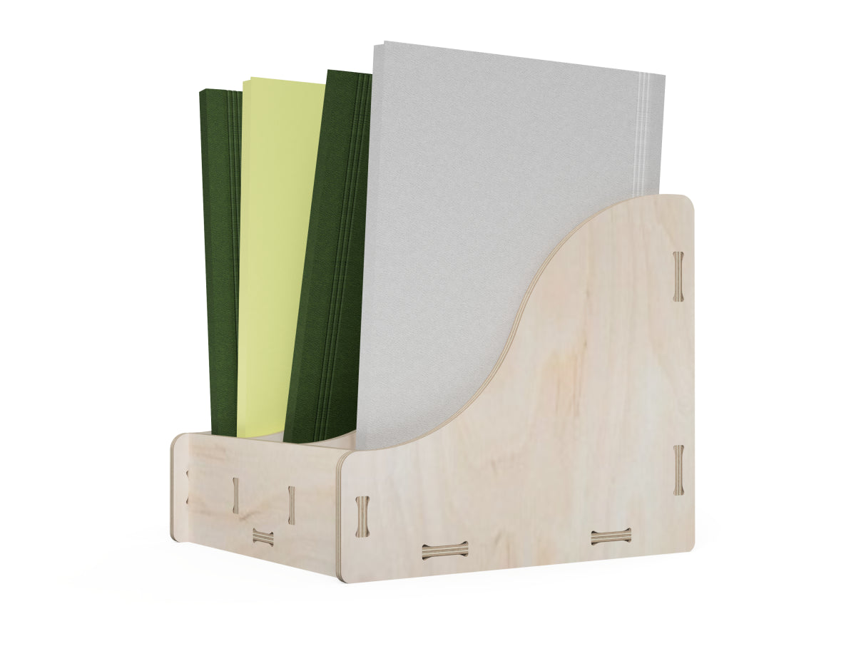 File Organizer "Waves" CNC-ready design showing joints and assembly features