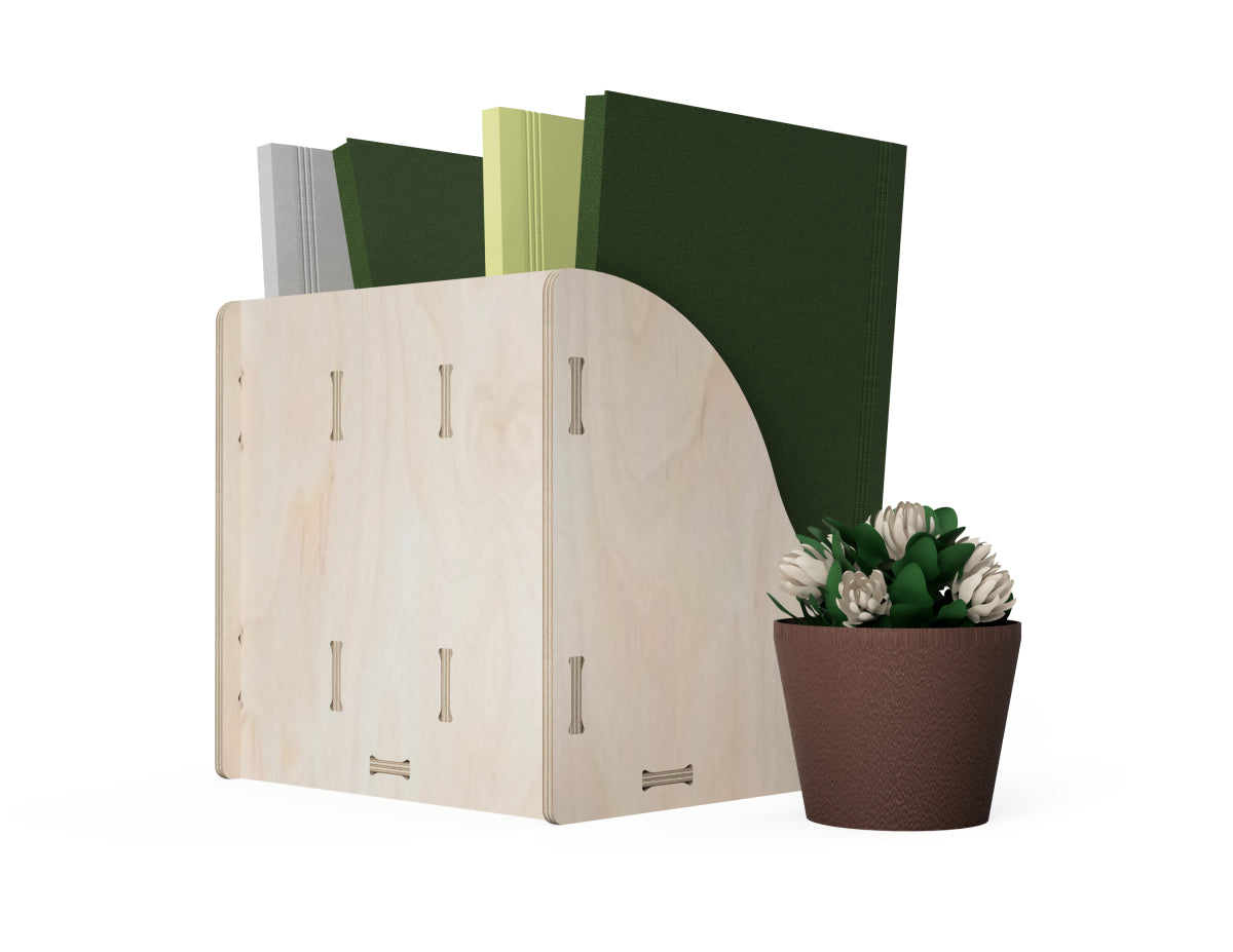 Rendered view of file organizer "waves" layout from DXF file