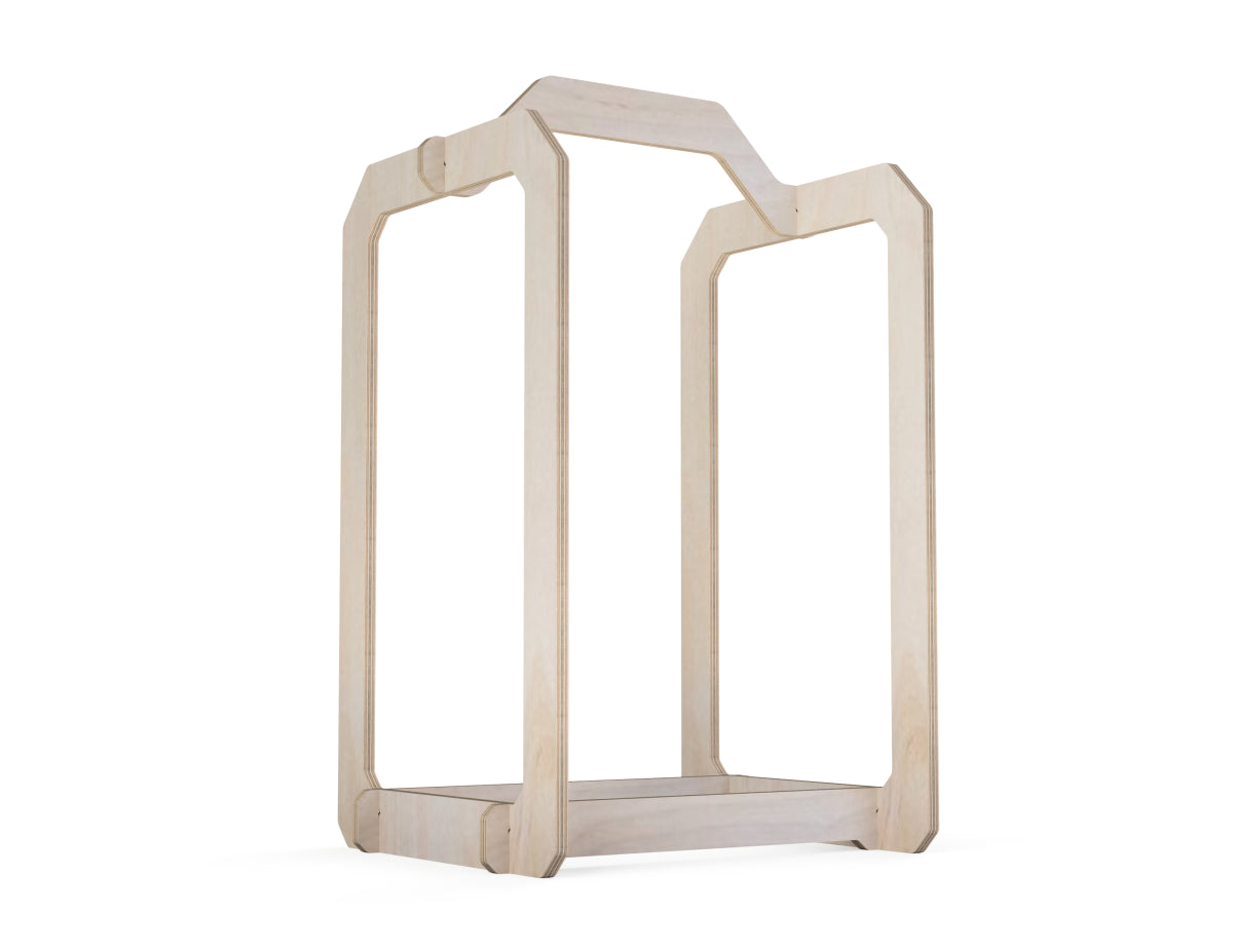 Firewood basket DXF file DXF file rendered from angled view for CNC cutting