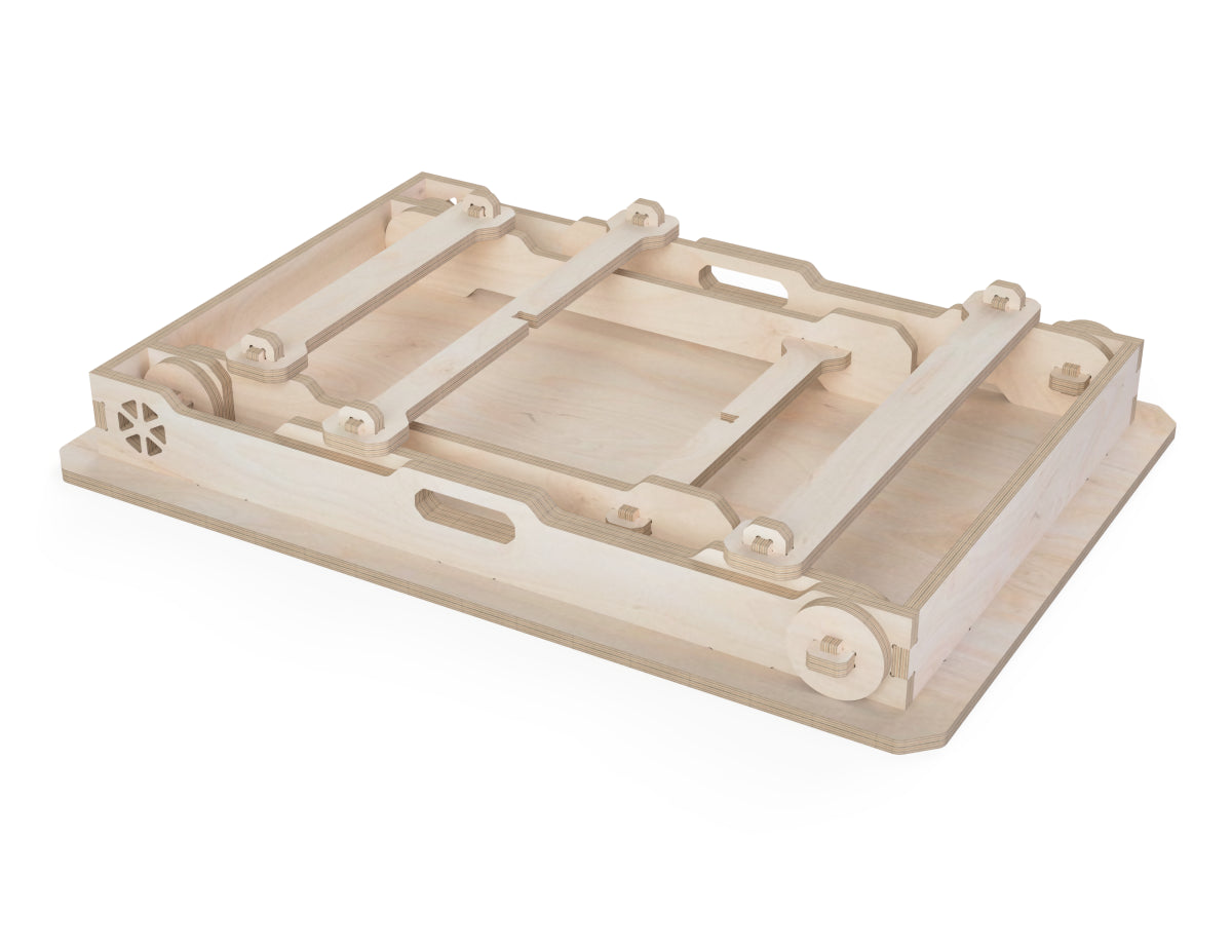 Rendered view of foldable table dxf file layout from DXF file
