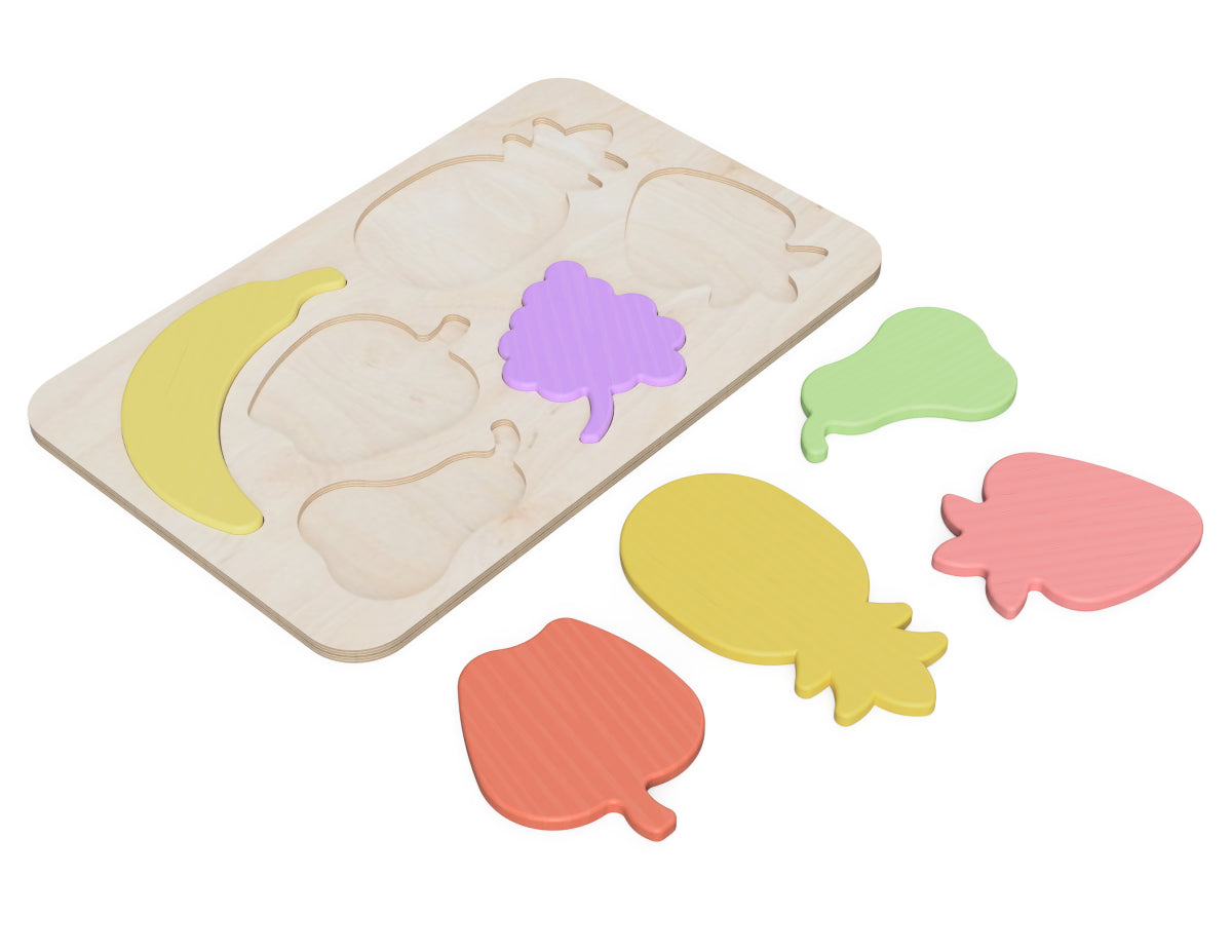 Fruit Stepping Stones DXF file rendered from angled view for CNC cutting