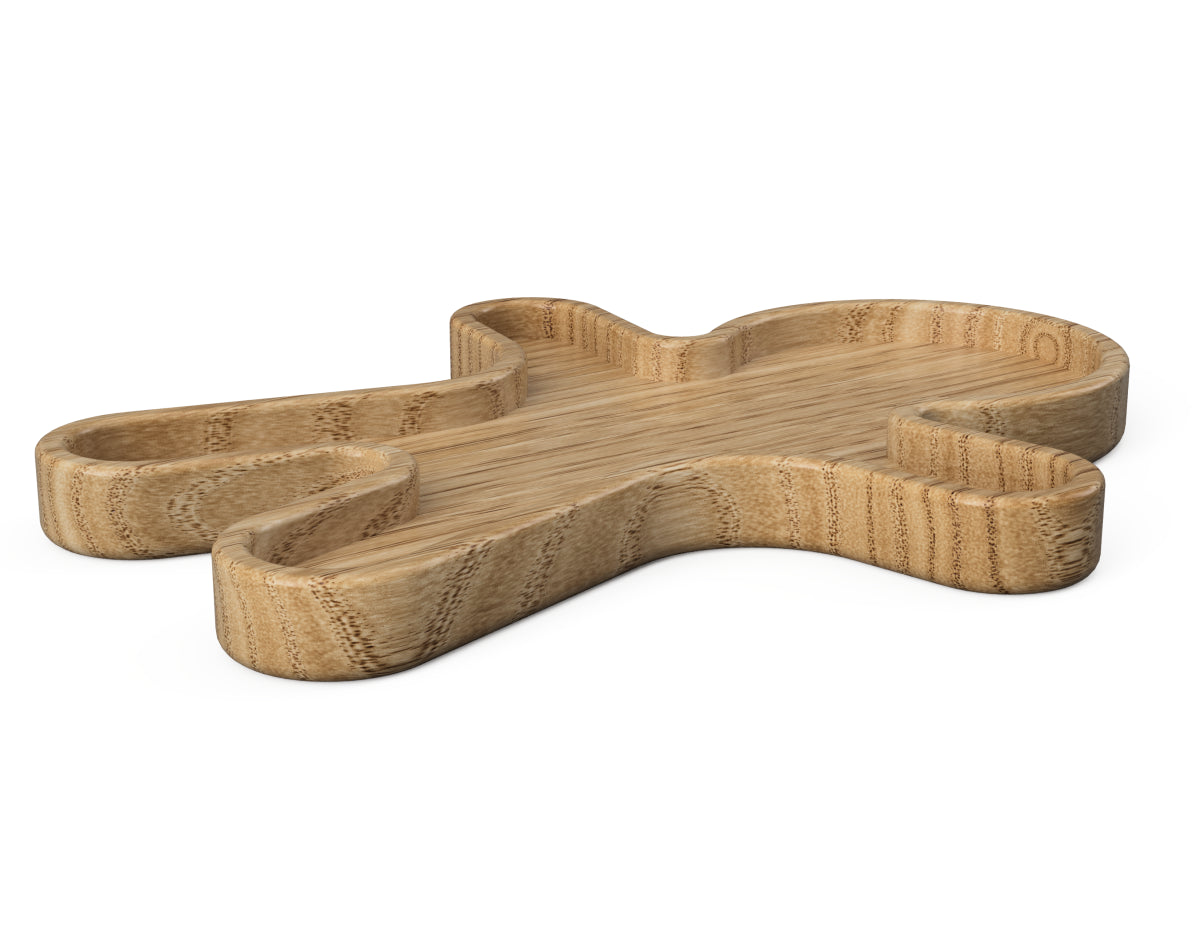 Detailed DXF drawing of gingerbread man snack tray for CNC router