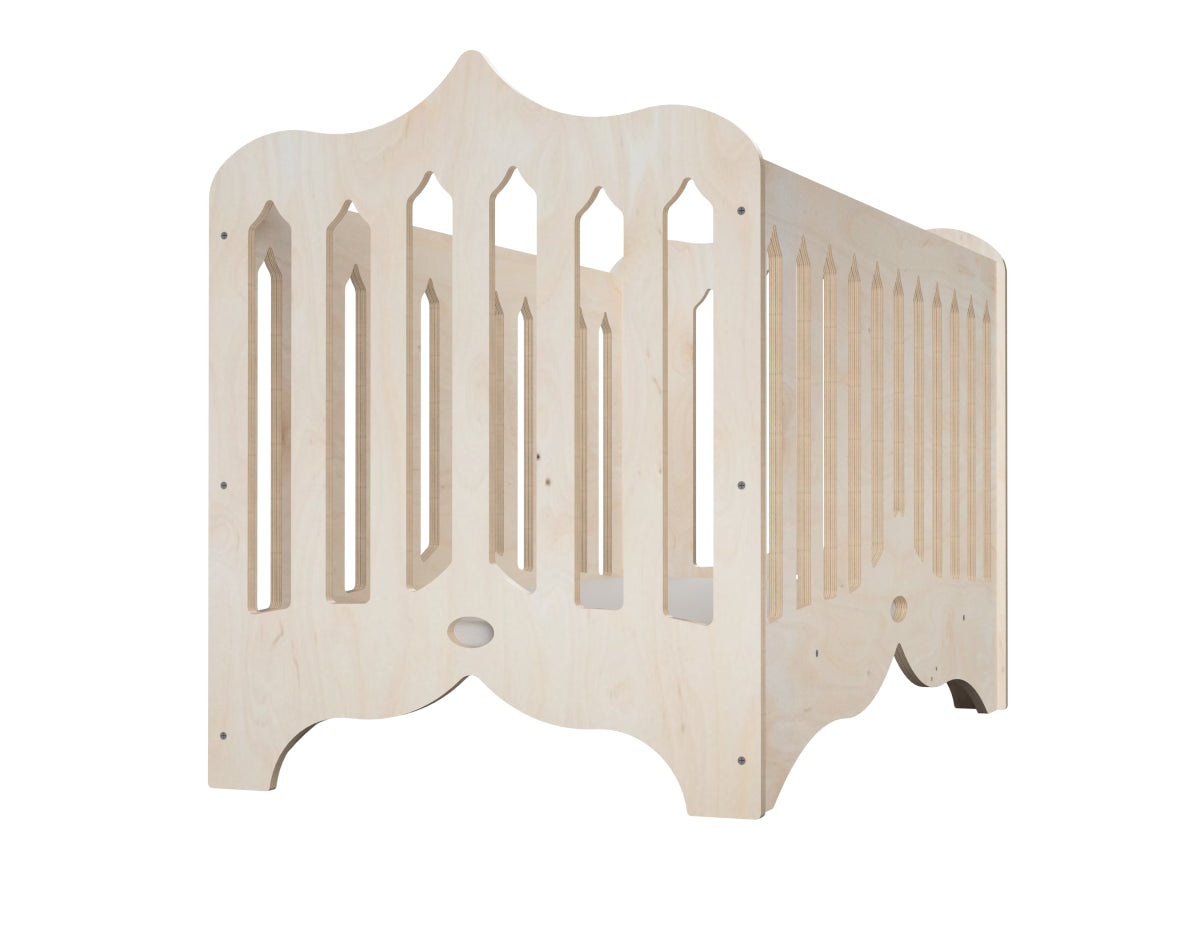 Detailed DXF drawing of gothic baby crib dxf file for CNC router